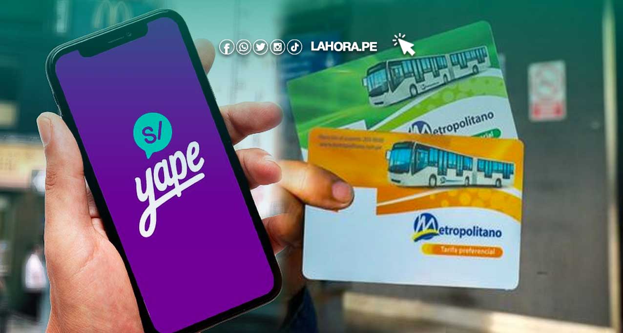 Recarga tu tarjeta de Metropolitano con Yape
