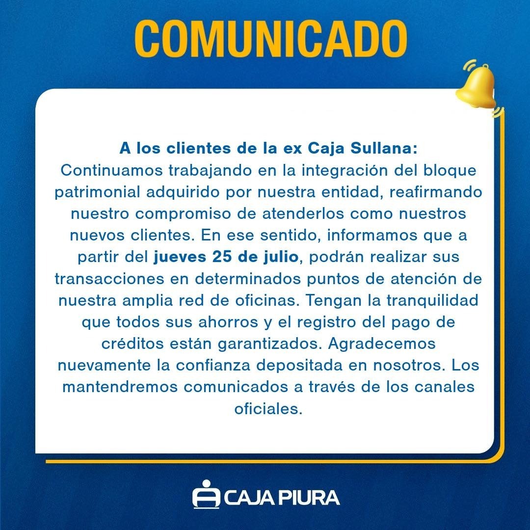 Retiro CTS 25 de julio en Caja Piura