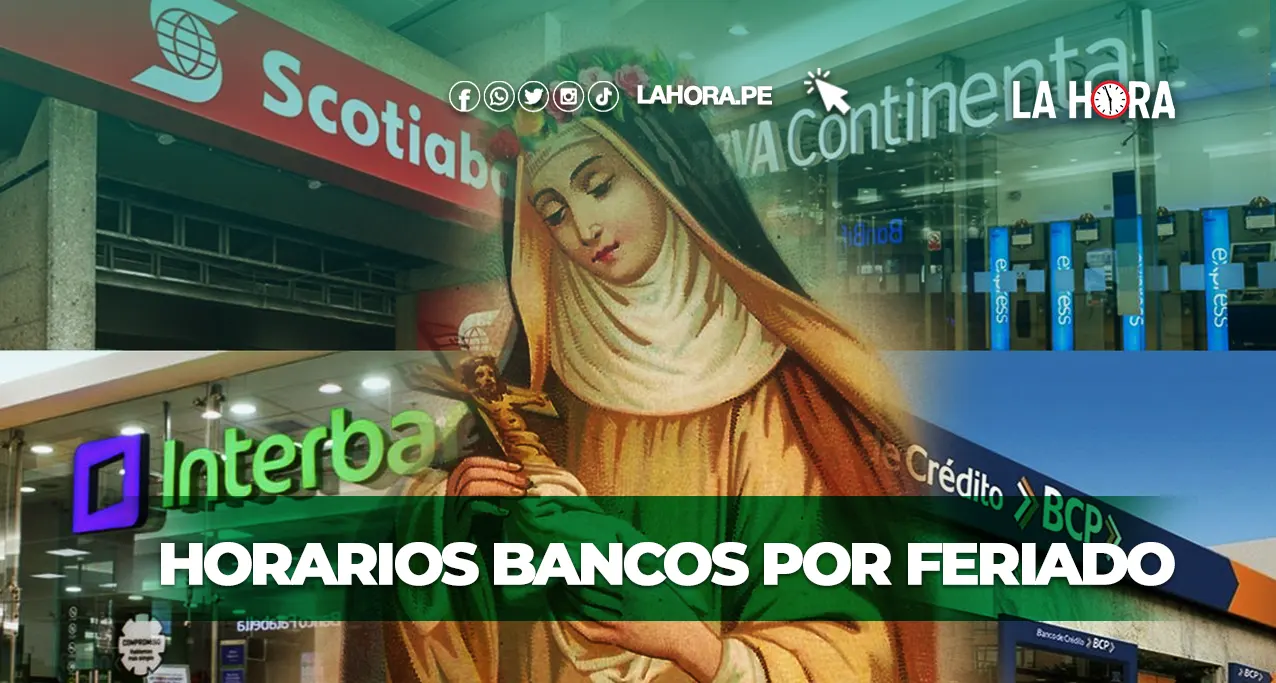 Atención bancos feriado 30 de agosto: horarios de Interbank, Banco de la Nación, BBVA y BCP