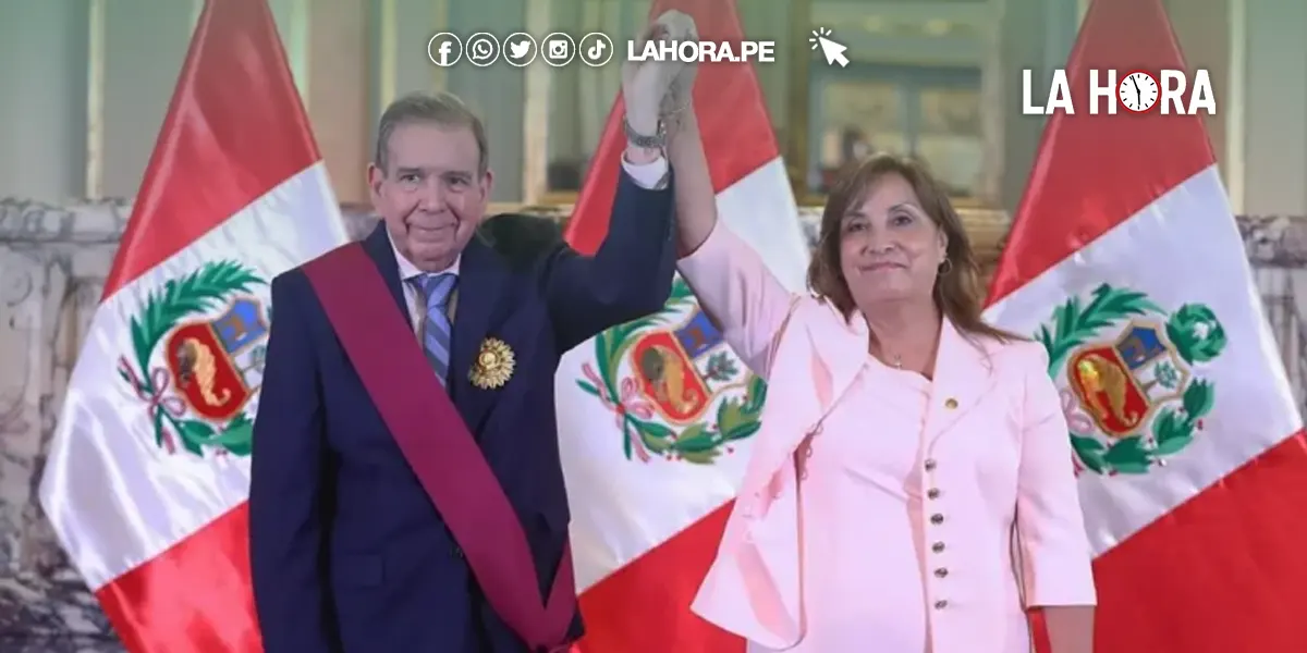 Dina Boluarte reconoce a Edmundo González como presidente electo de Venezuela y lo condecora en Palacio