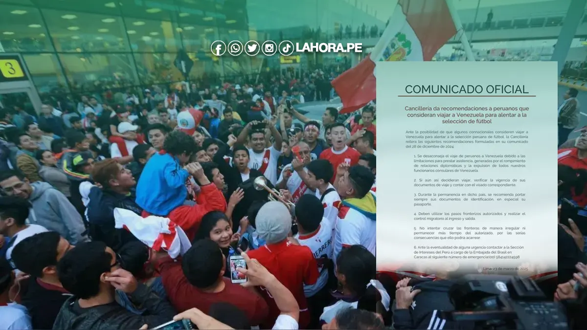 Cancillería desaconseja viajar a Venezuela para alentar a la Selección Peruana