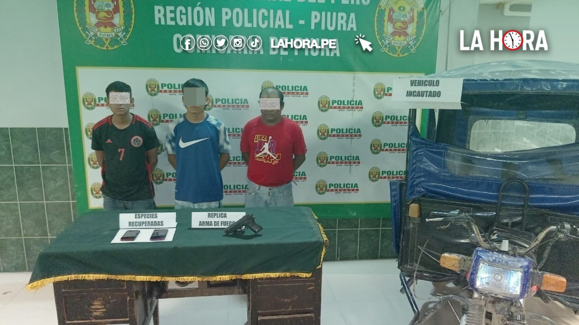 Piura: Detienen a dos sujetos y un menor durante huida tras asalto con arma de juguete